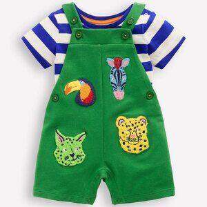 NWOT Mini Boden Jersey Dungaree Set